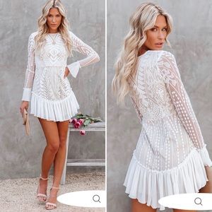 VICI 🤍 MATCH MADE IN HEAVEN LACE RUFFLE DRESS